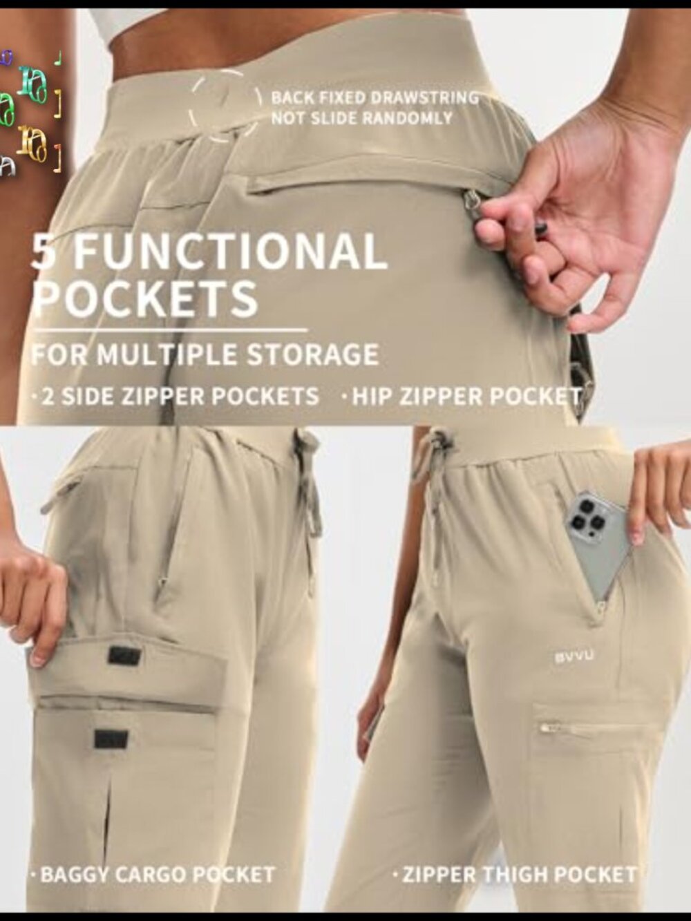 Lightweight Quick Dry Waterproof Cargo Joggers Hi… - image 4